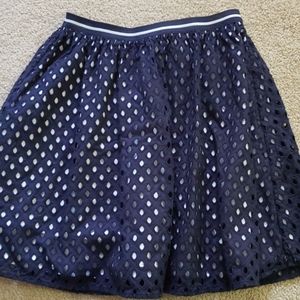 Crown and Ivy Navy eyelet skirt